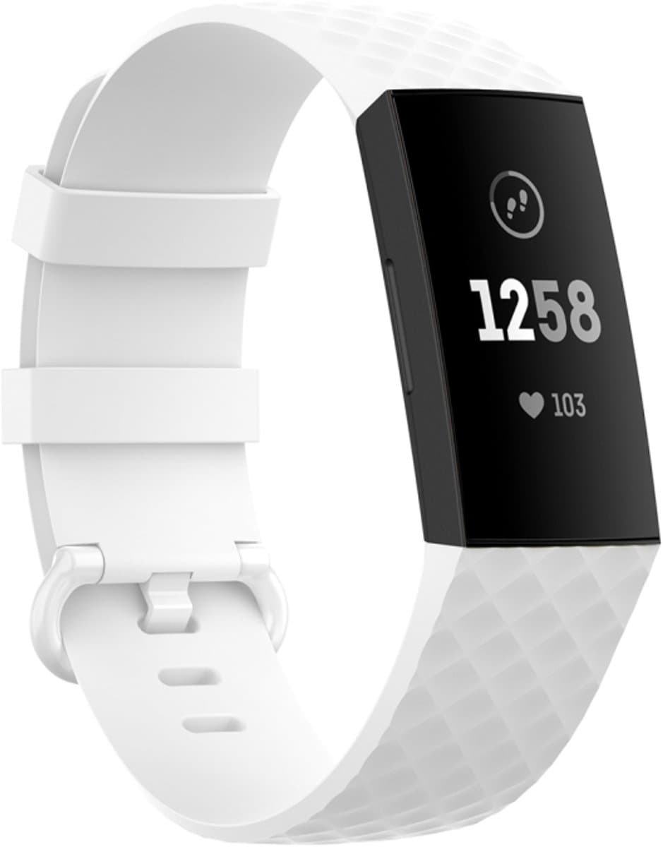 18 mm kleur gesp TPU polsband horlogeband voor Fitbit Charge 4 / Charge 3 / Charge 3 SE (wit)