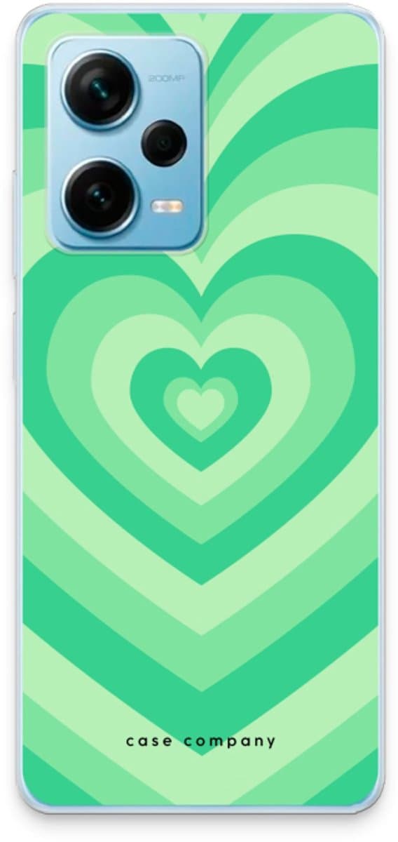 Case Company® - Hoesje geschikt voor Xiaomi Redmi Note 12 Pro Plus hoesje - Hart Groen - Soft Cover Telefoonhoesje - Bescherming aan alle Kanten en Schermrand