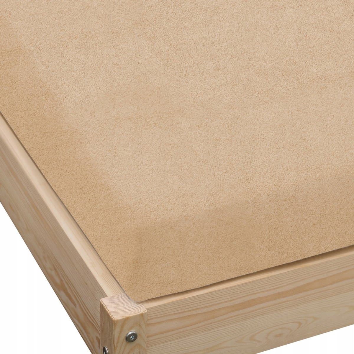 Frotte Hoeslaken 200x220 cm Beige - Dik en Zacht