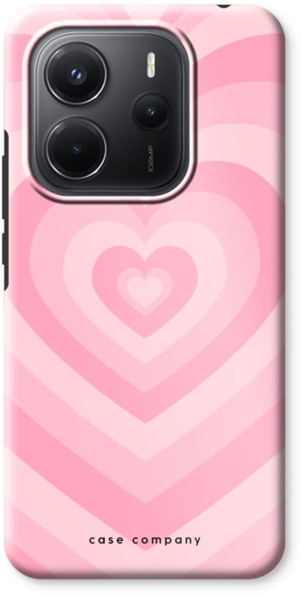 Case Company® - Hoesje geschikt voor Xiaomi Redmi Note 14 5G hoesje - Hart Roos - Tough Case - Maximale Bescherming alle Kanten en Schermrand