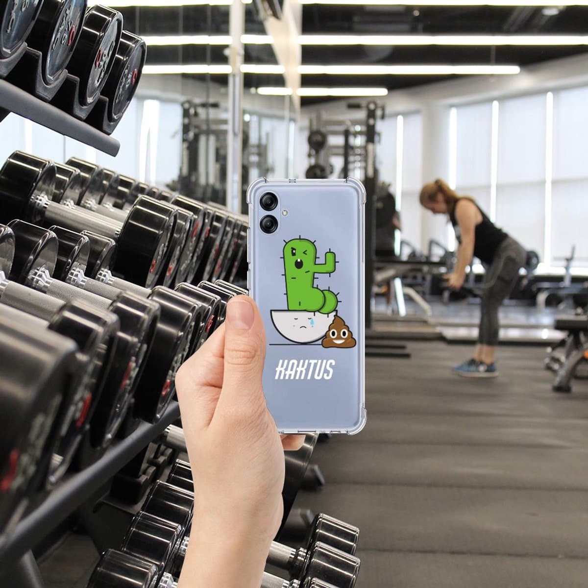 Samsung Galaxy A04e Stevig Bumper Hoesje Cactus Poo