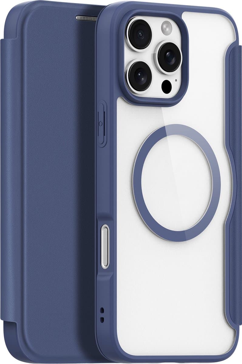 Dux Ducis - Hoes geschikt voor Apple iPhone 16 Pro - Geschikt voor Magsafe - Book Case - Blauw