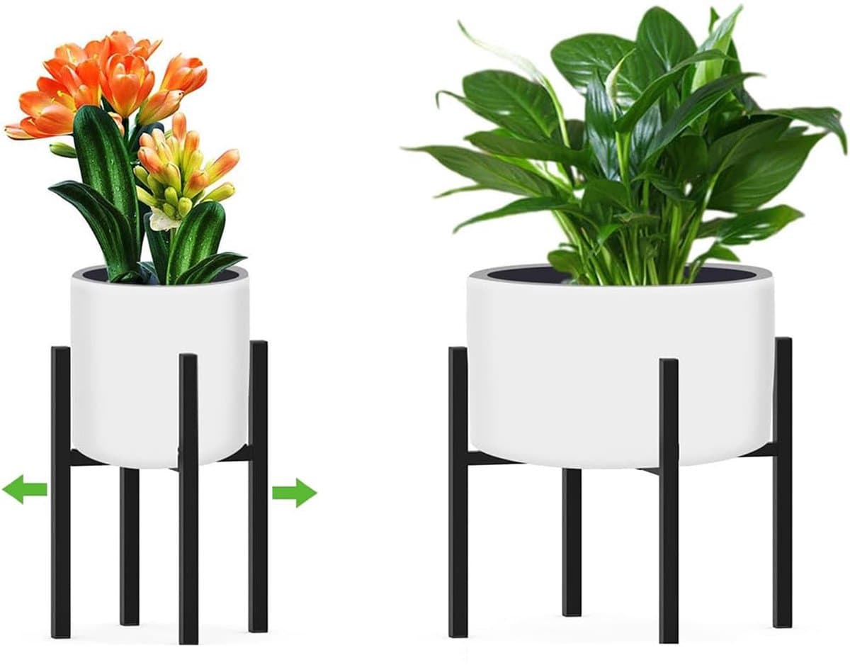 Ibenzoa® Verstelbare Metalen Plantenstandaard - Zwart
