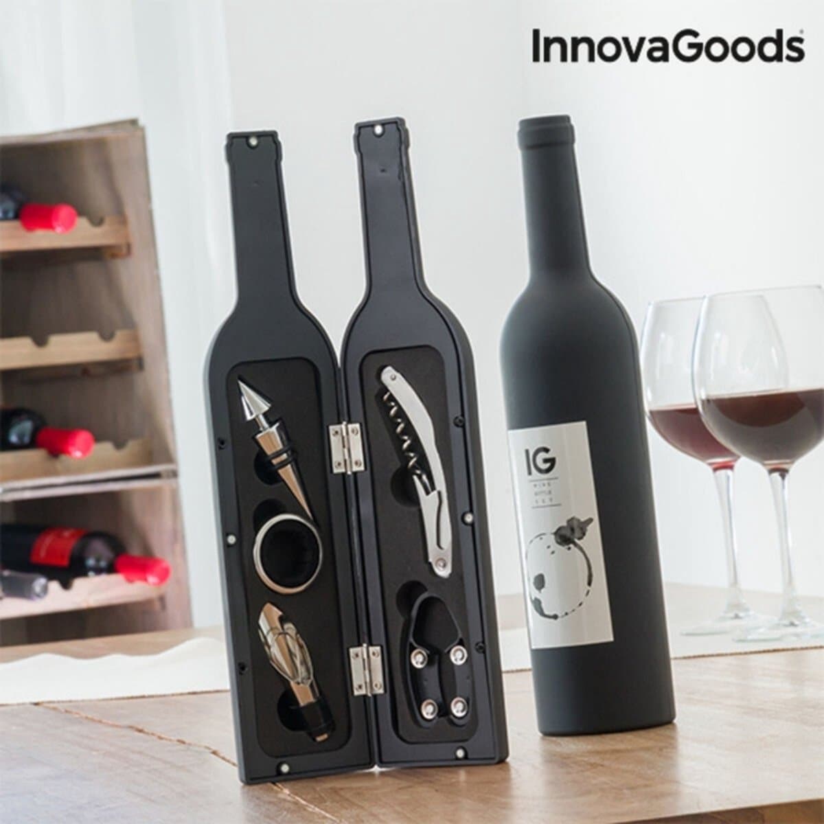 INNOVAGOODS - WIJN ACCESSOIRE - WIJN - WIJN GIFTSET - WIJN OPENER - WIJN GESCHENKSET - 5 ONDERDELEN