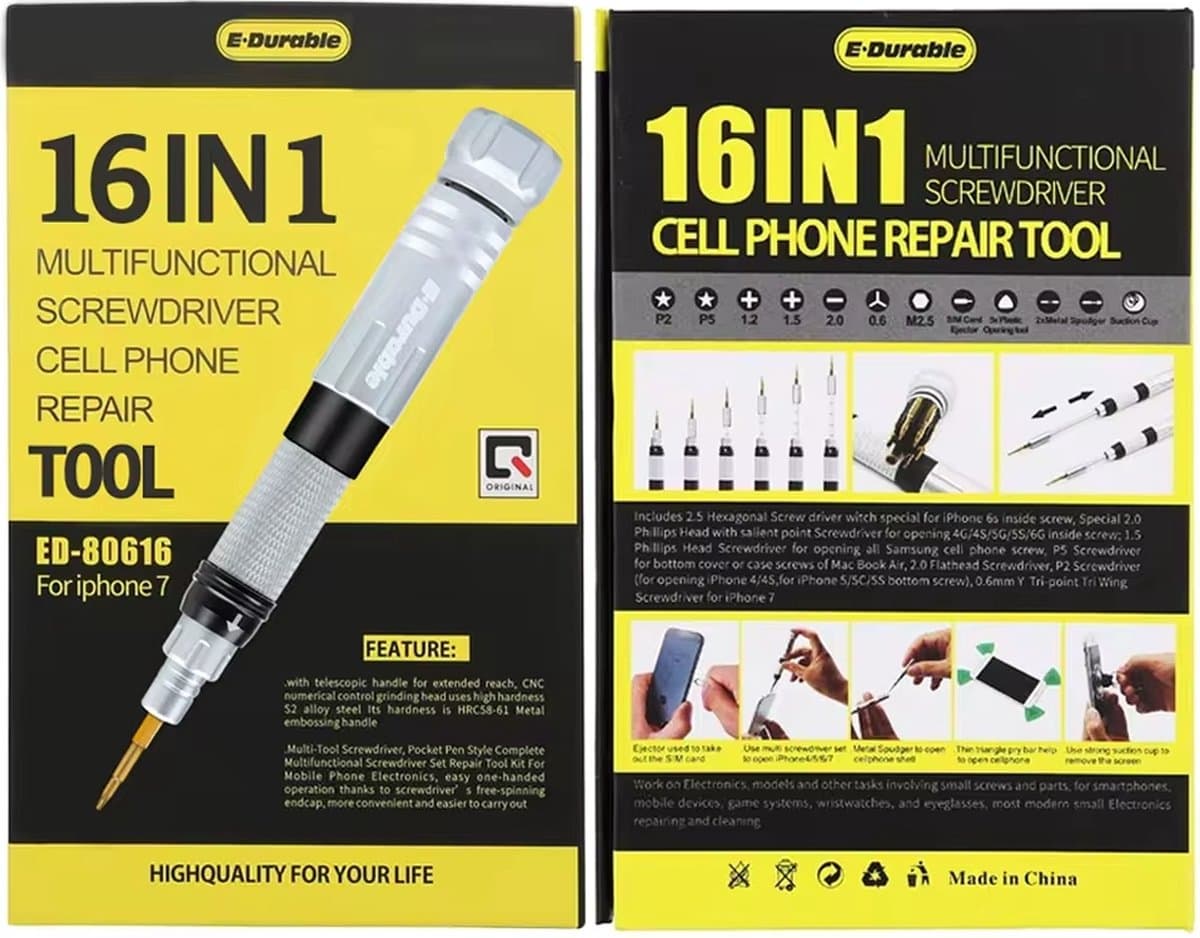 NÖRDIC Professionele reparatieset - Voor Smartphone - Gereedschapset - 16-in-1 schroevendraaierset