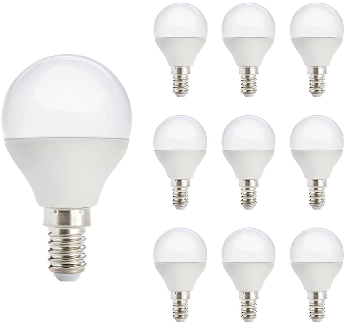 Kobi LED Lamp Mini Bolvorm E14 8.5W - 806lm - 3000K - 230V - Voor Tafellamp, Nachtkastlamp of Compact Armatuur - 10 stuks