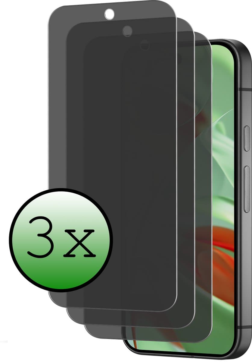 Screenprotector - 3 Stuks Geschikt voor Google Pixel 10 Pro XL - Privacy Filter - Beschermglas - Gehard Glas - Tempered Glass - Screen Protector