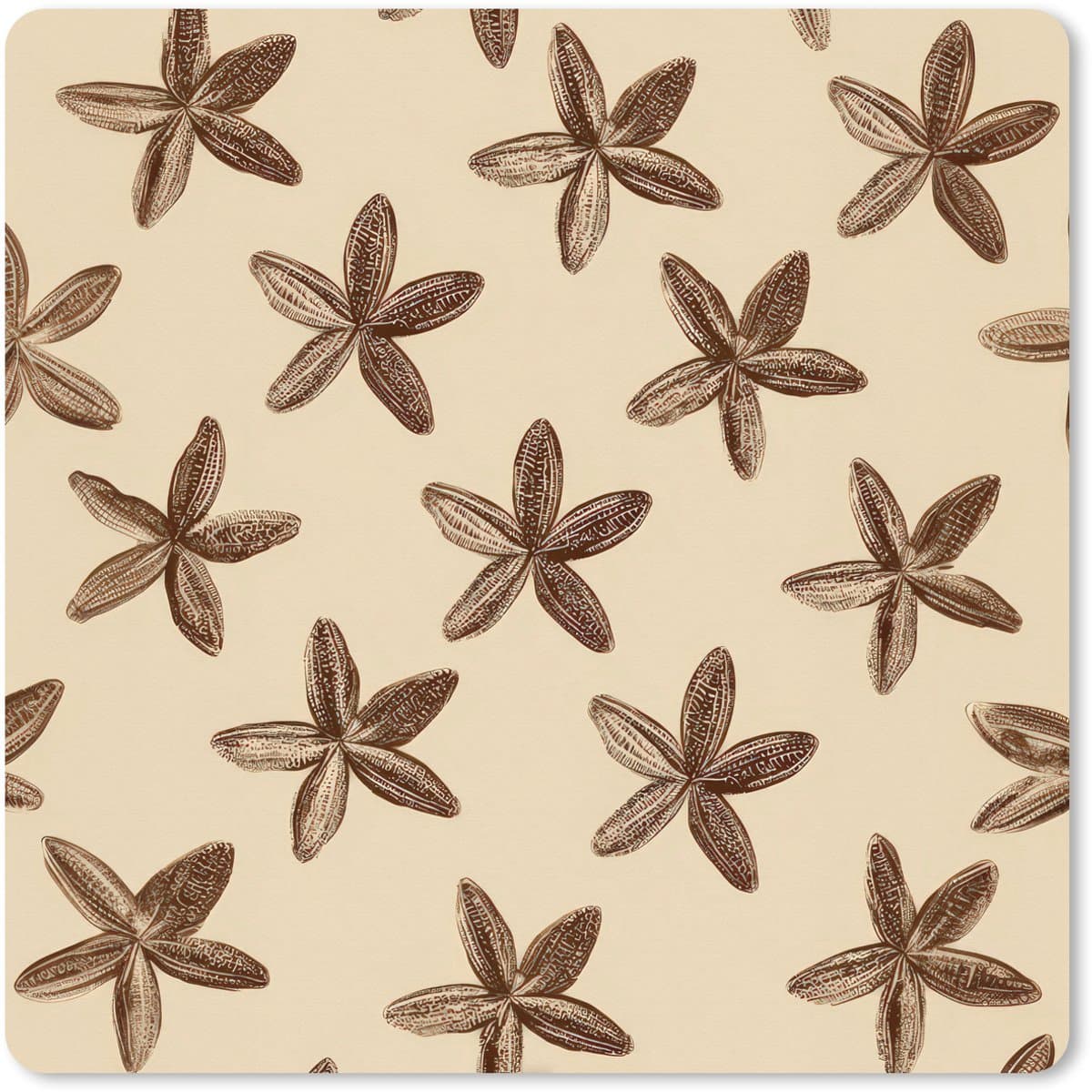 Muismat XXL 40x40 cm - Bureau onderlegger - Bureau mat Sterren - Bruin - Natuurlijk - Bureaumat - Gaming mousepad xl - Bureaulegger groot - Computer deskmat