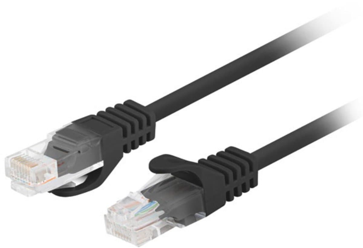 Stevige UTP-netwerkkabel categorie 6 Lanberg PCU6-20CC-0025-BK Zwart 25 cm U/UTP (UTP)