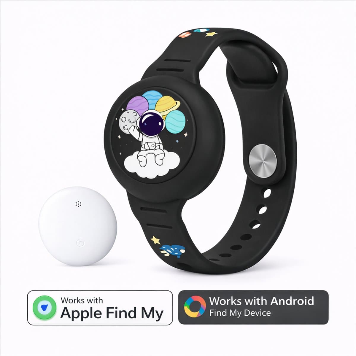 Kinder horloge - GPS armband - Werkt met Apple Find My - Armband inclusief tracker - Met Geluidssignaal - Waterdicht