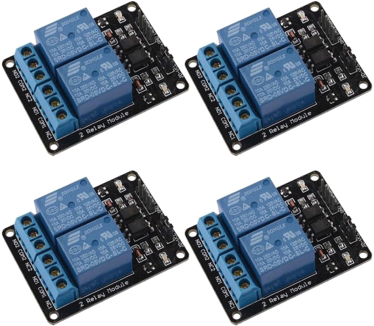 Zeynomax - 5V 2-kanaals Relaismodule - Optokoppeling - Hoogstroomrelais - Zwart - Microcontroller Compatibel - Ideaal voor Raspberry Pi en Arduino