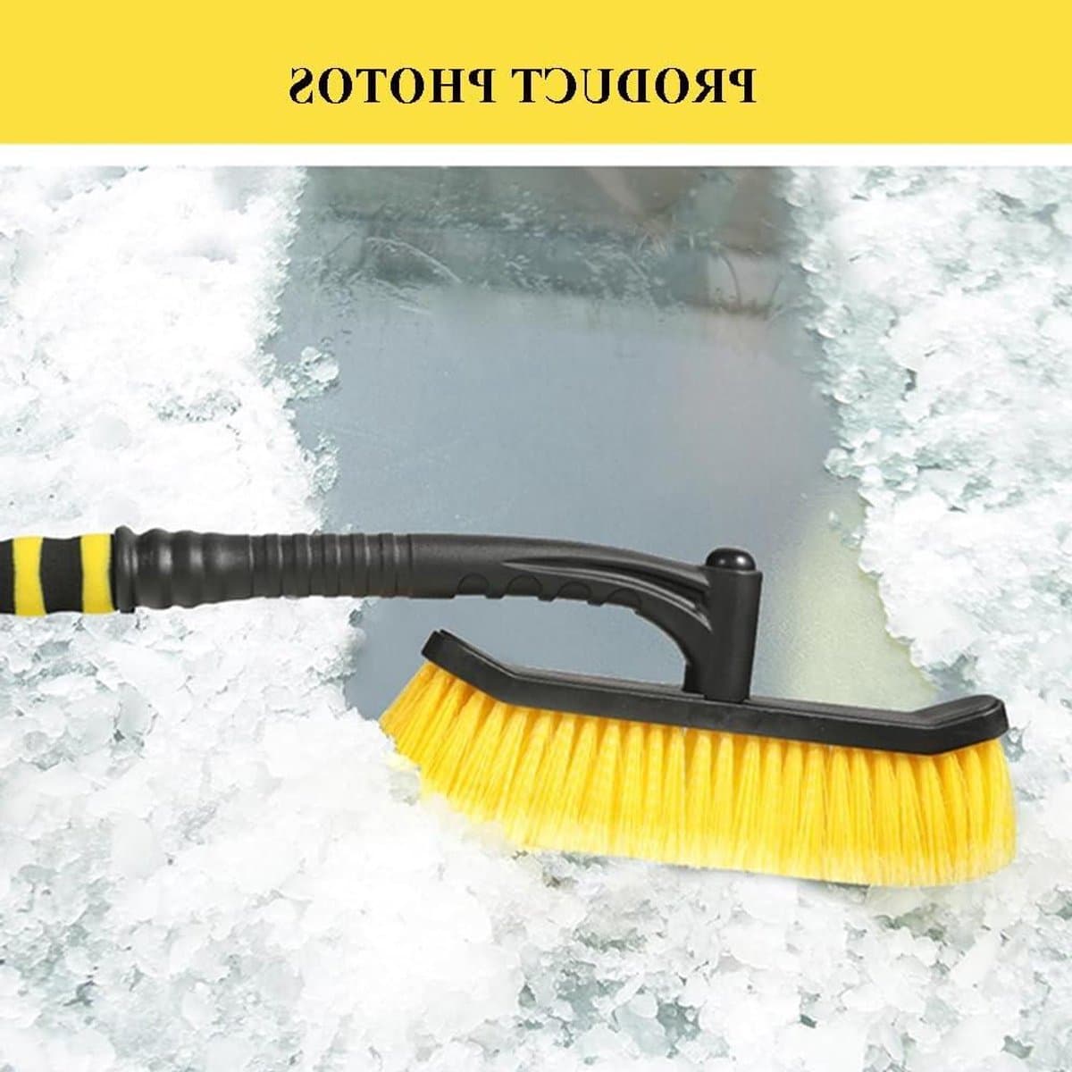 IJskrabber met Sneeuwborstel - Ruitenkrabber Auto - Winterse Reiniging - Afneembaar 2-in-1 Ontwerp - 38 cm - Geel