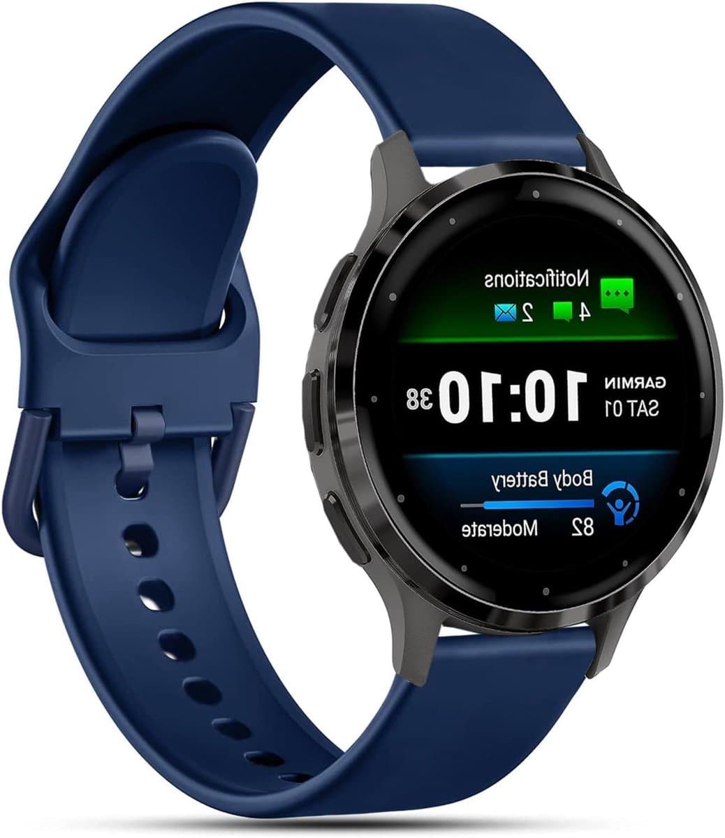 Reserveband smartwatch - Siliconen band - Dagelijks gebruik - Verstelbare maat - 18mm breed - Zwart