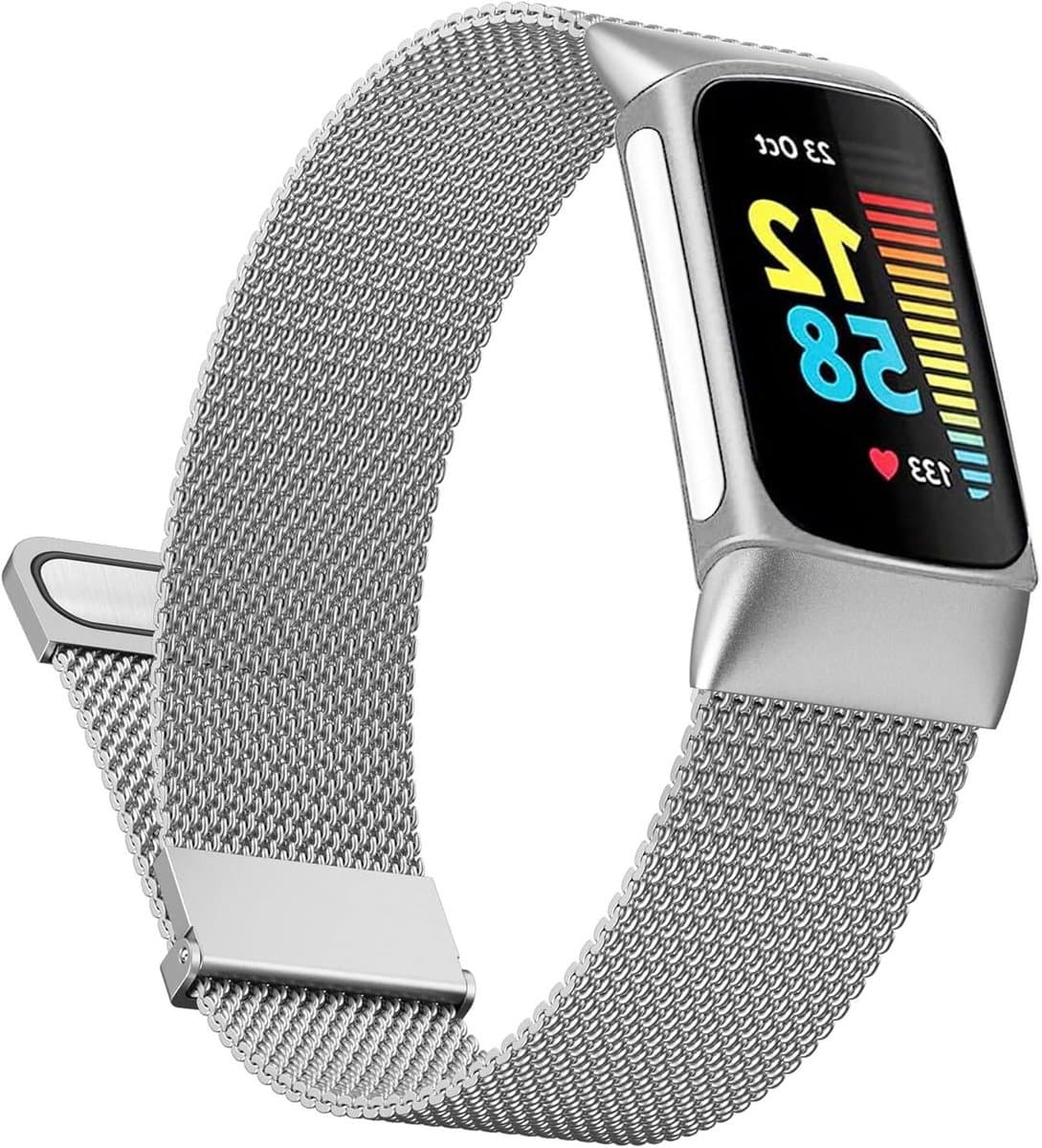 Armband voor Fitbit Charge 5/Fitbit Charge 6, verstelbare reservearmband van metaal van roestvrij staal voor Fitbit Charge 5, Fitbit Charge 6 Activity Tracker voor dames en heren