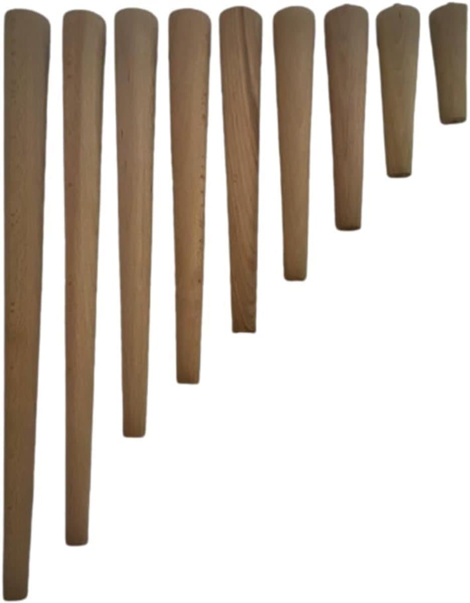 Houten tafelpoten - Meubelonderstel - Meubels maken - Massief beukenhout - 35 cm - Teaklazuur