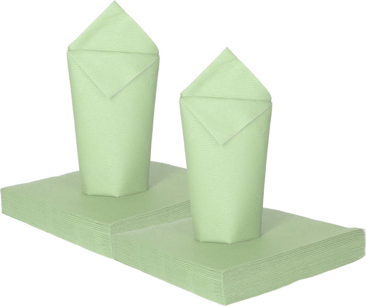 Givi Italia Feest servetten - 80x - mintgroen - 3 laags - 33x33cm - feest/verjaardag servetten