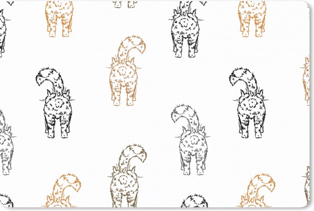 Muismat XXL 120x80 cm - Bureau onderlegger - Bureau mat Patronen - Kitten - Kat - Pastel - Meisjes - Kinderen - Kindje - Bureaumat - Gaming mousepad xl - Bureaulegger groot - Computer deskmat