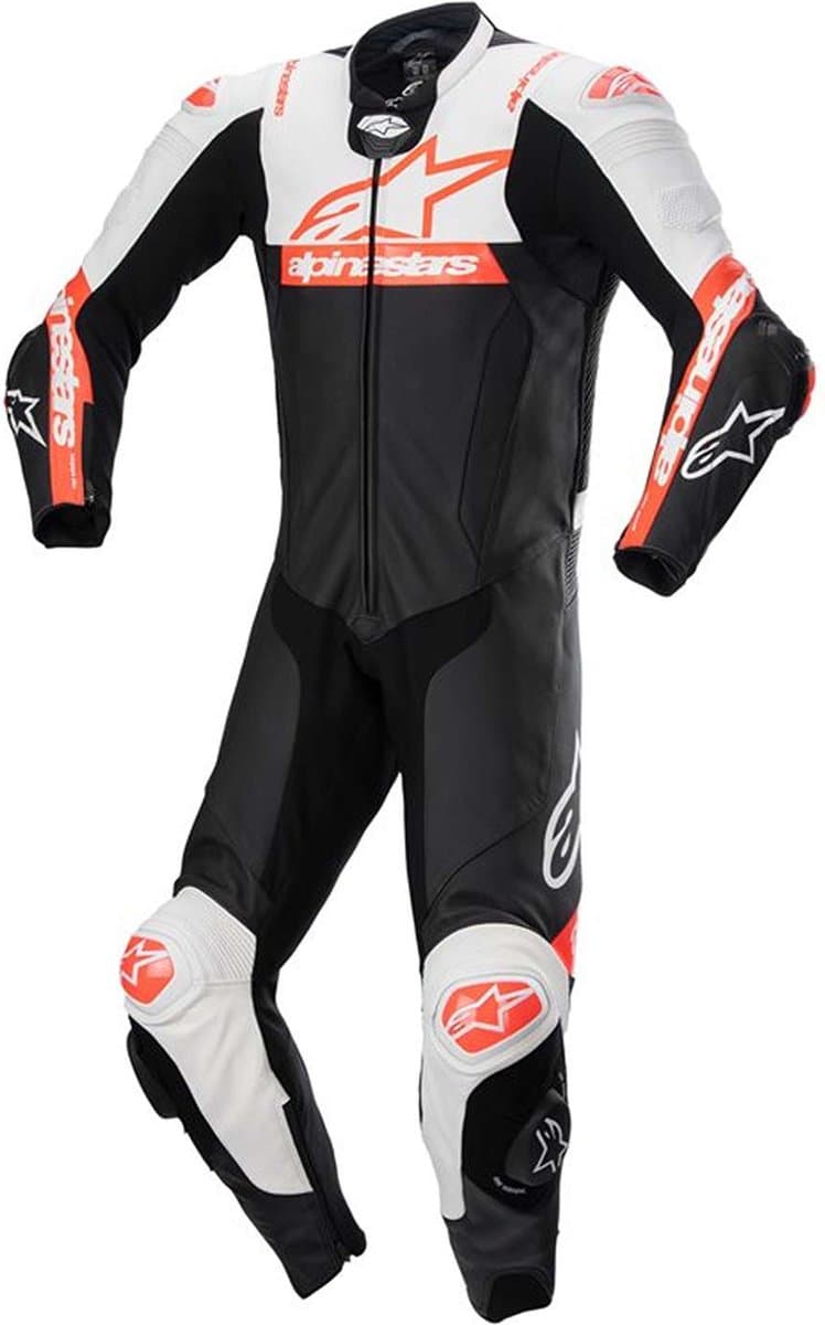 Alpinestars Missile V2 Ward 1Pc lederen pak Zwart Wit Rood Fluo - Racepak