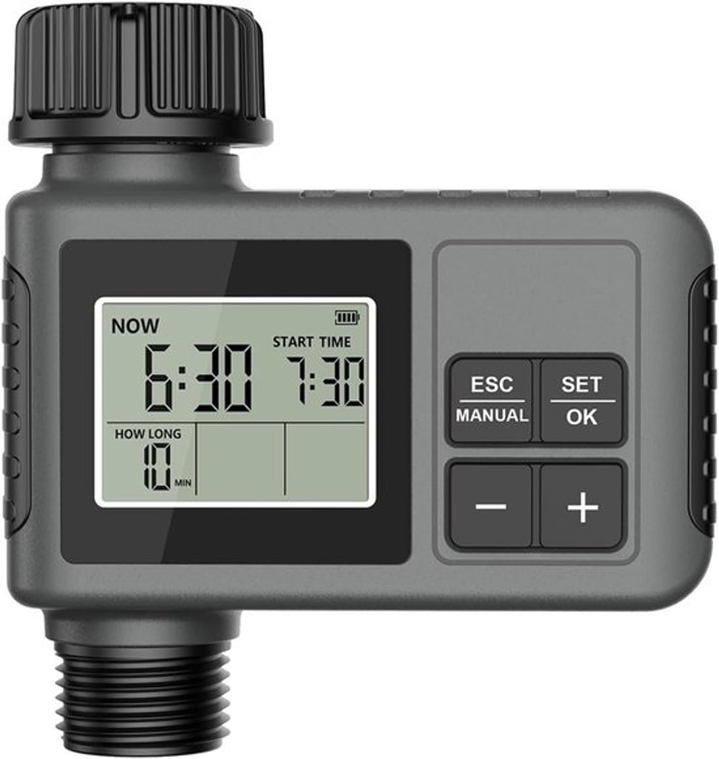 Automatische besproeiingstimer - Irrigatiecontroller voor de tuin - Tuin water geven - Met regenvertraging - 14 mm - Zwart