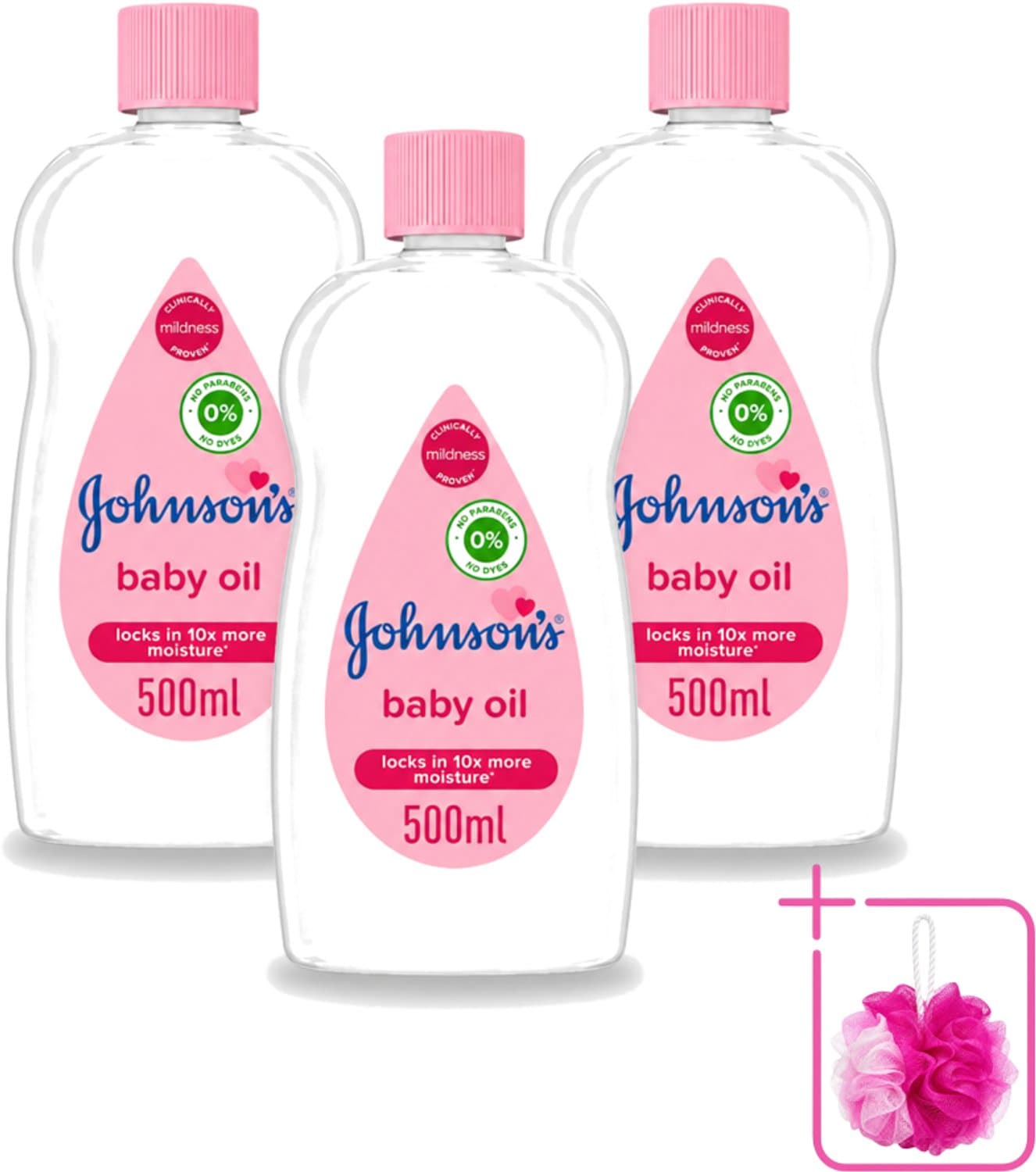3 x Johnson's - Baby Olie - Verzachtend - Hydraterend - 500 ml - Bulkverpakking - Babyolie - Babyhuid verzorgen