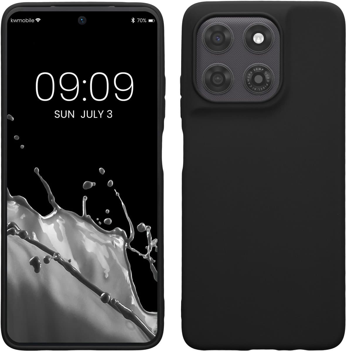 kwmobile telefoonhoesje geschikt voor Motorola Moto G37 Power - Hoesje voor smartphone - Back cover in mat zwart