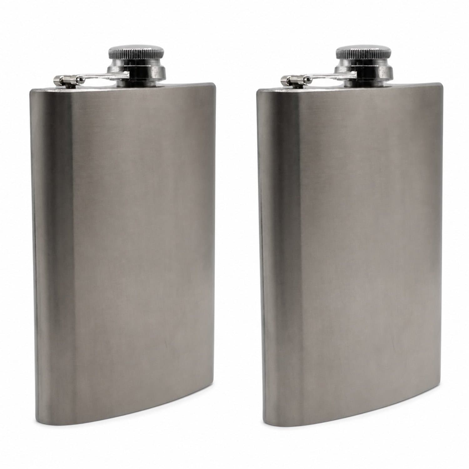 Heupfles - heupflacon - zakflacon - platvink - RVS - 200ml - 2 stuks - STEGGER