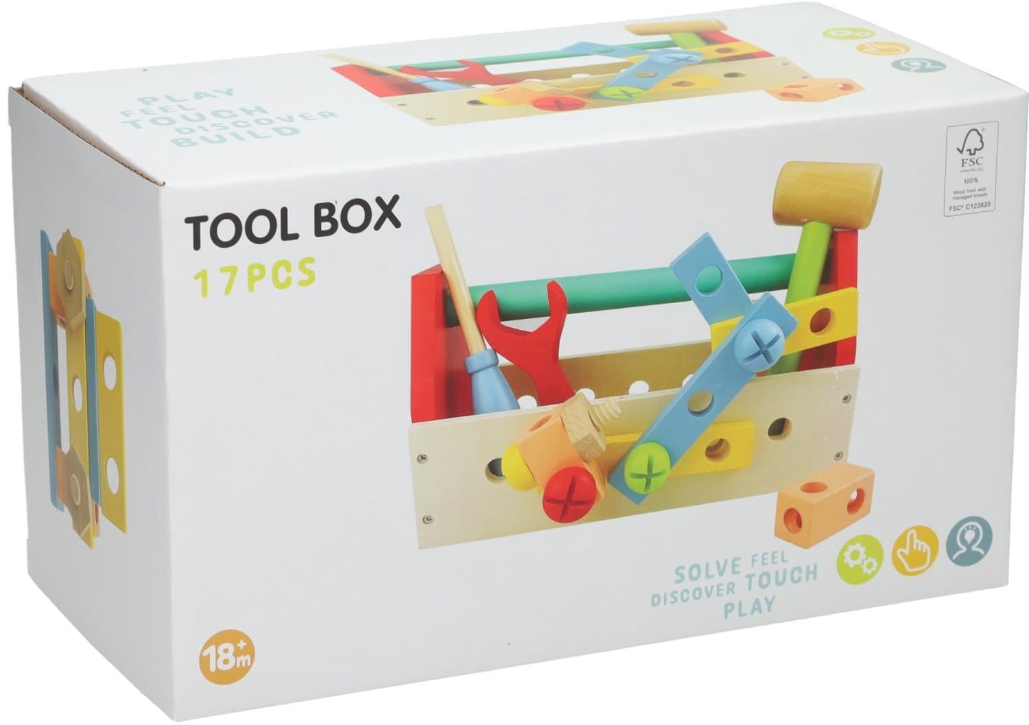 Houten Gereedschapskist Voor Kinderen - 25x12x14cm