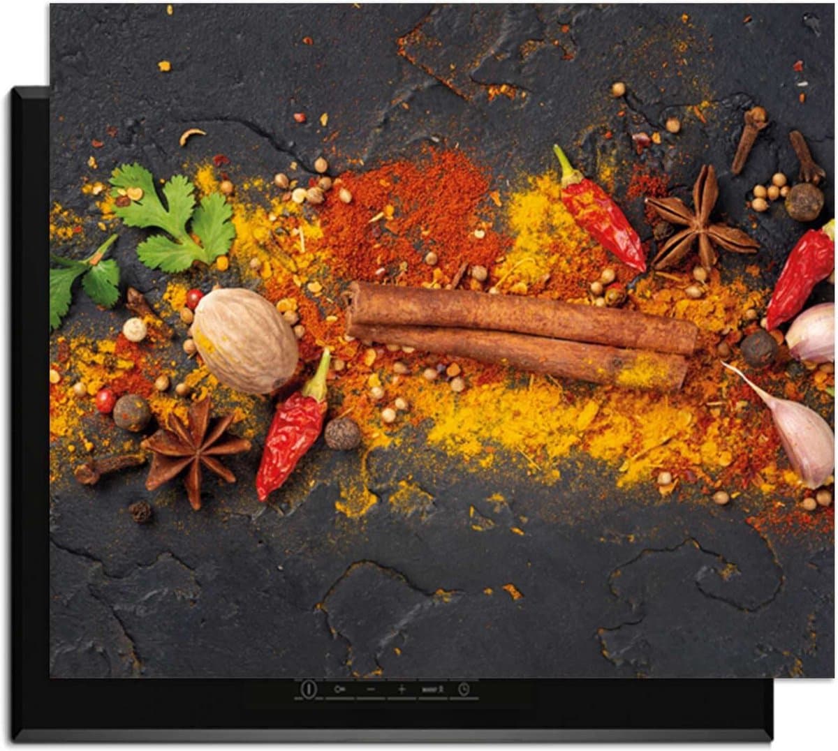 KitchenArt - Spice Canvas – Inductie Beschermer - 65x52 cm - Kookplaat Beschermer - Luxe Afdekplaat Inductieplaat - Anti-slip & Oprolbaar - Beschermmat Inductiekookplaat