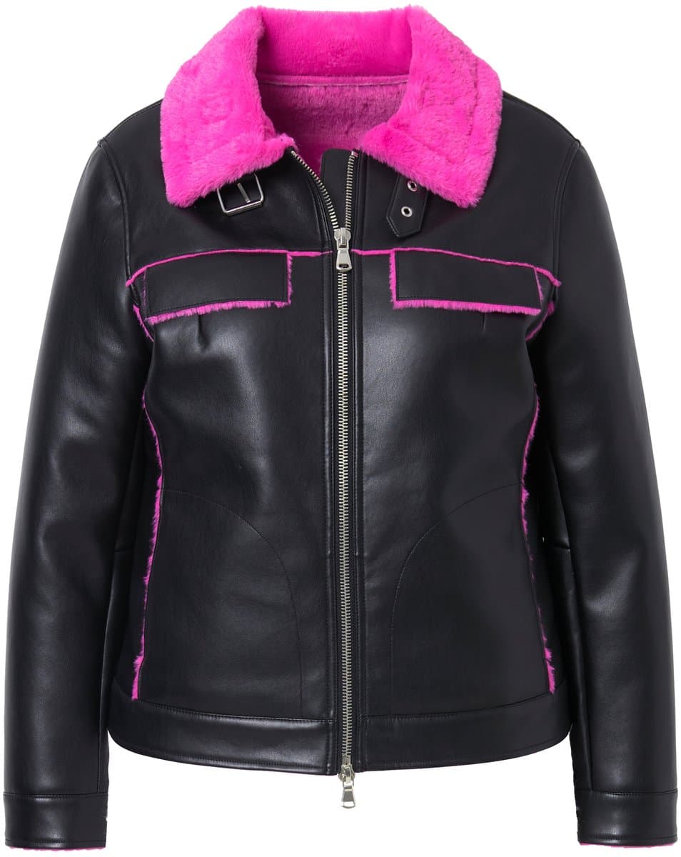 Angel of Style - Dames - Jack in leren look classic fit - Zwart - Maat 56