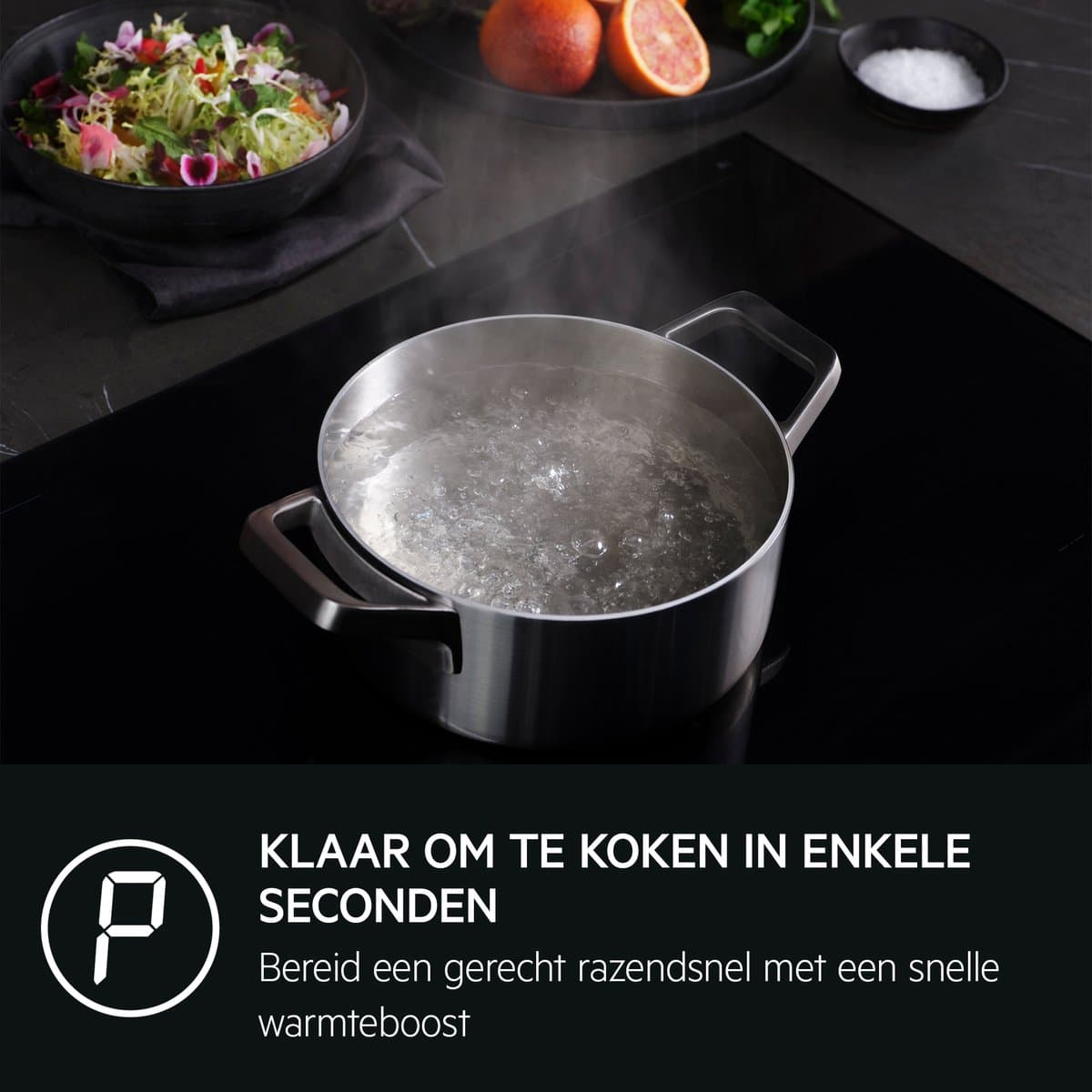 AEG TK95II08FB Inductiekookplaat - 4 kookzones - Touchbediening - PowerBoost-functie - Bridge-zone - Zwart