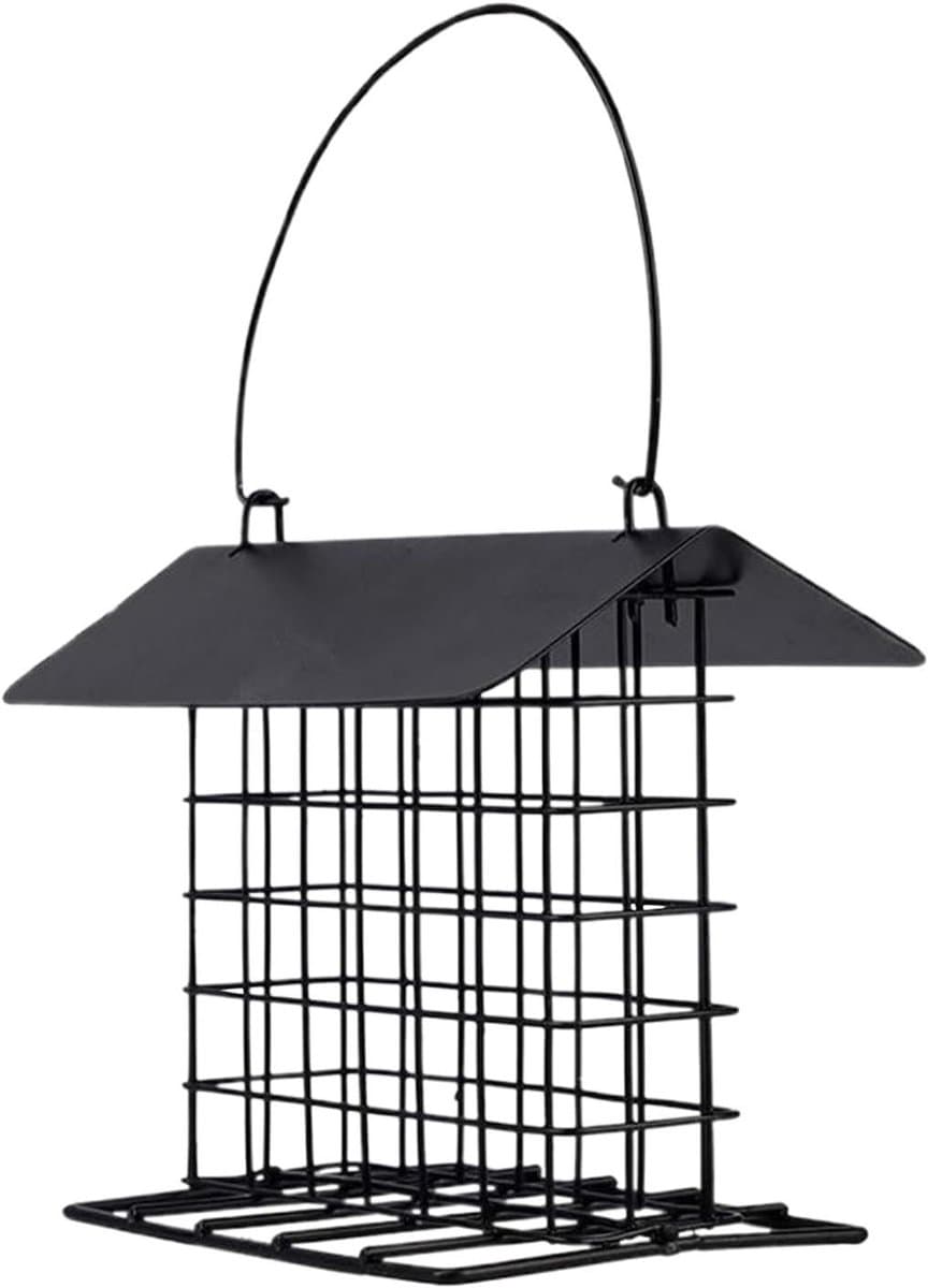 Vogel Voederstation - Voedersilo Buiten - Vogels Voeren - Eekhoorn Bestendig - 16 x 13.5 x 13 cm - Zwart