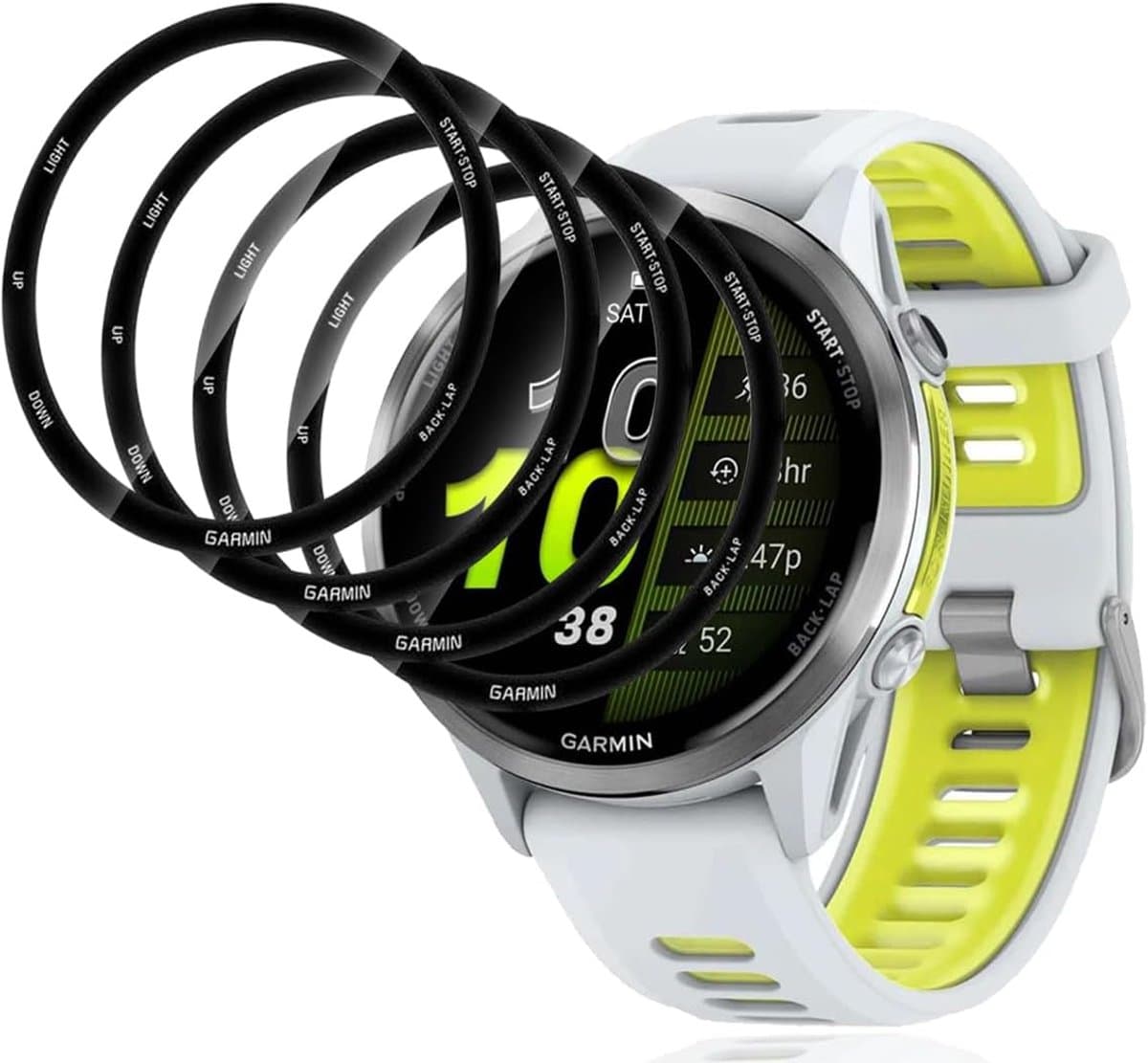 4 stuks gehard glas voor Garmin Forerunner 970 47mm, gehard glas, HD-hardheid, transparant, krasbestendig, voor Garmin - ShopVlot