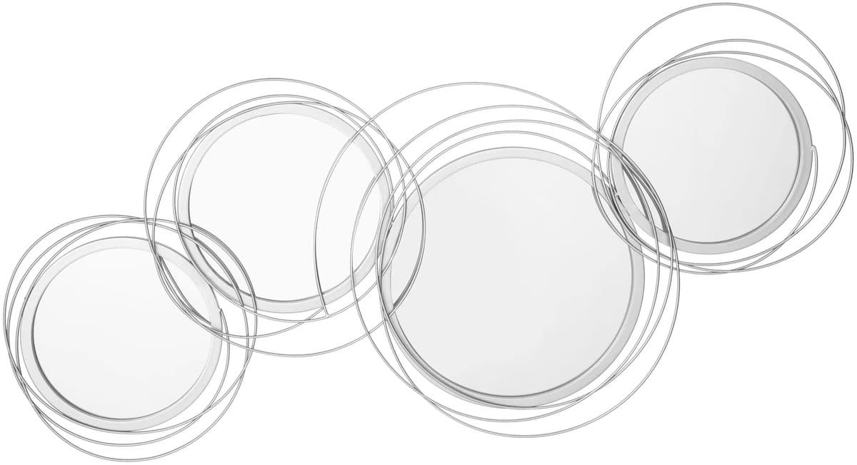 Linkforu - 4 Ronde Gouden Metalen Wandspiegels – Luxe Spiegel - Wanddecoratie - Goudtint - 107x56 cm