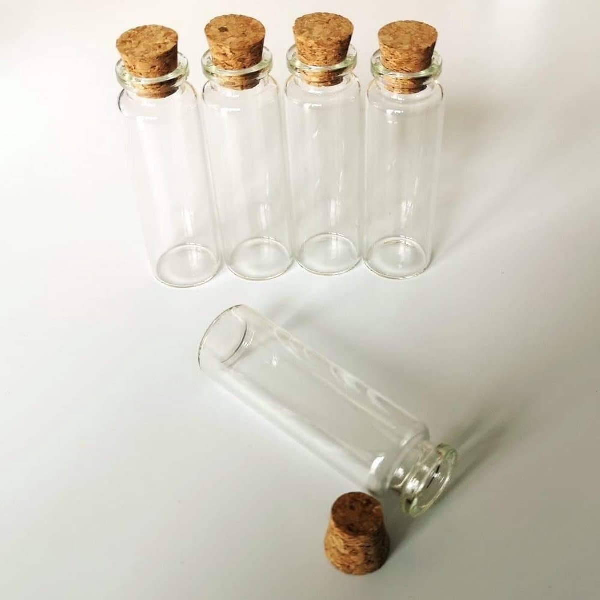 Glazen Flesjes - Mini Potjes - Decoratie en Cadeaus - Met Houten Kurk - 24 Stuks 18 ml - Transparant
