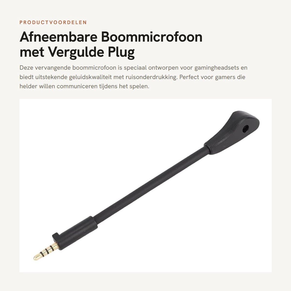 Dailygoods - Afneembare Boommicrofoon met Vergulde Plug voor Gamingheadsets