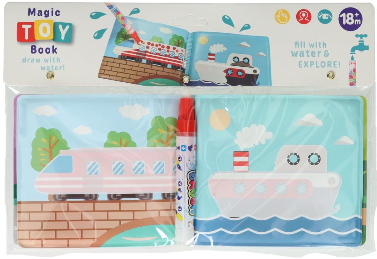 Waterkleurboek met Pen - Voertuigen