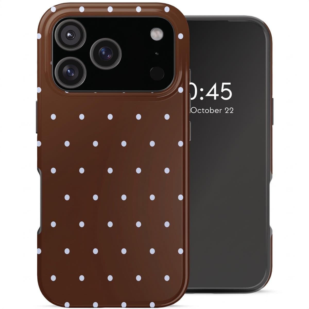 Selencia Hoesje - Geschikt voor Apple iPhone 17 Pro - Backcover geschikt voor MagSafe - Happy Dots Chocolate