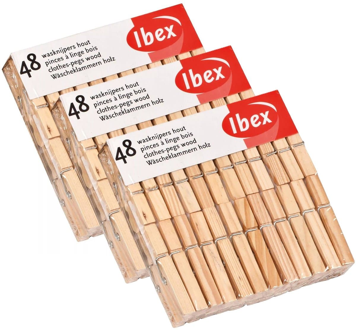 Wasknijpers - 48x - hout - knijpers - wasspelden - wasgoed ophangen