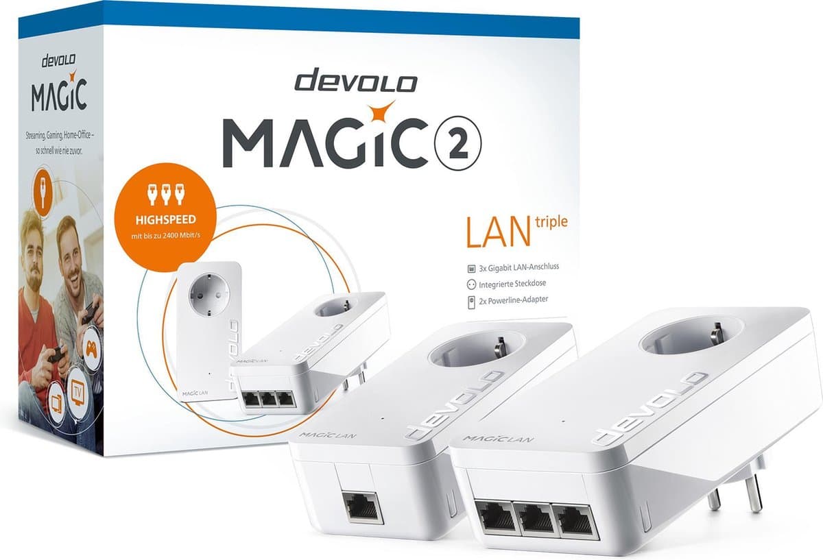 Devolo Magic 2 LAN triple Starter Kit 2400 Mbit/s Ethernet/LAN Blanc 2 pièce(s)
