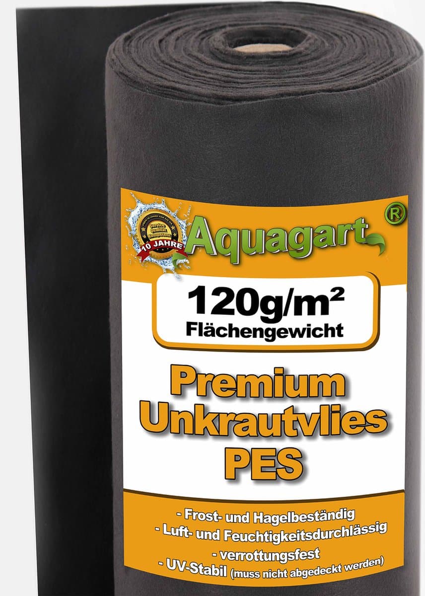 275 m² tuinvlies, onkruidwerend doek, mulchvlies, bodembedekking, geotextielvlies, 120 g, 1 m breed.
