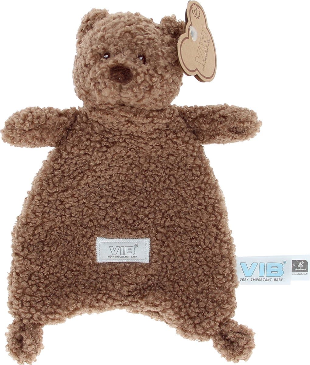 VIB® - Pluche knuffeldoekje beer teddy bruin - 33 cm - Babykleertjes - Baby cadeau - zwangerschap aankondiging - geboorte cadeau