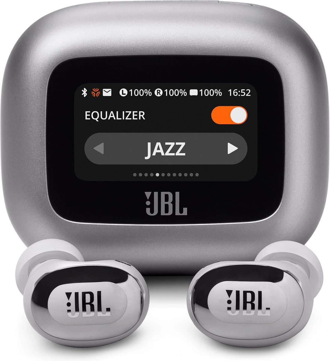 JBL Live Buds 3 - Draadloze Noise Cancelling Oordopjes - Bluetooth Oortjes - In-ear - Smart Charging Case met Display - 40 uur batterij - Zilver