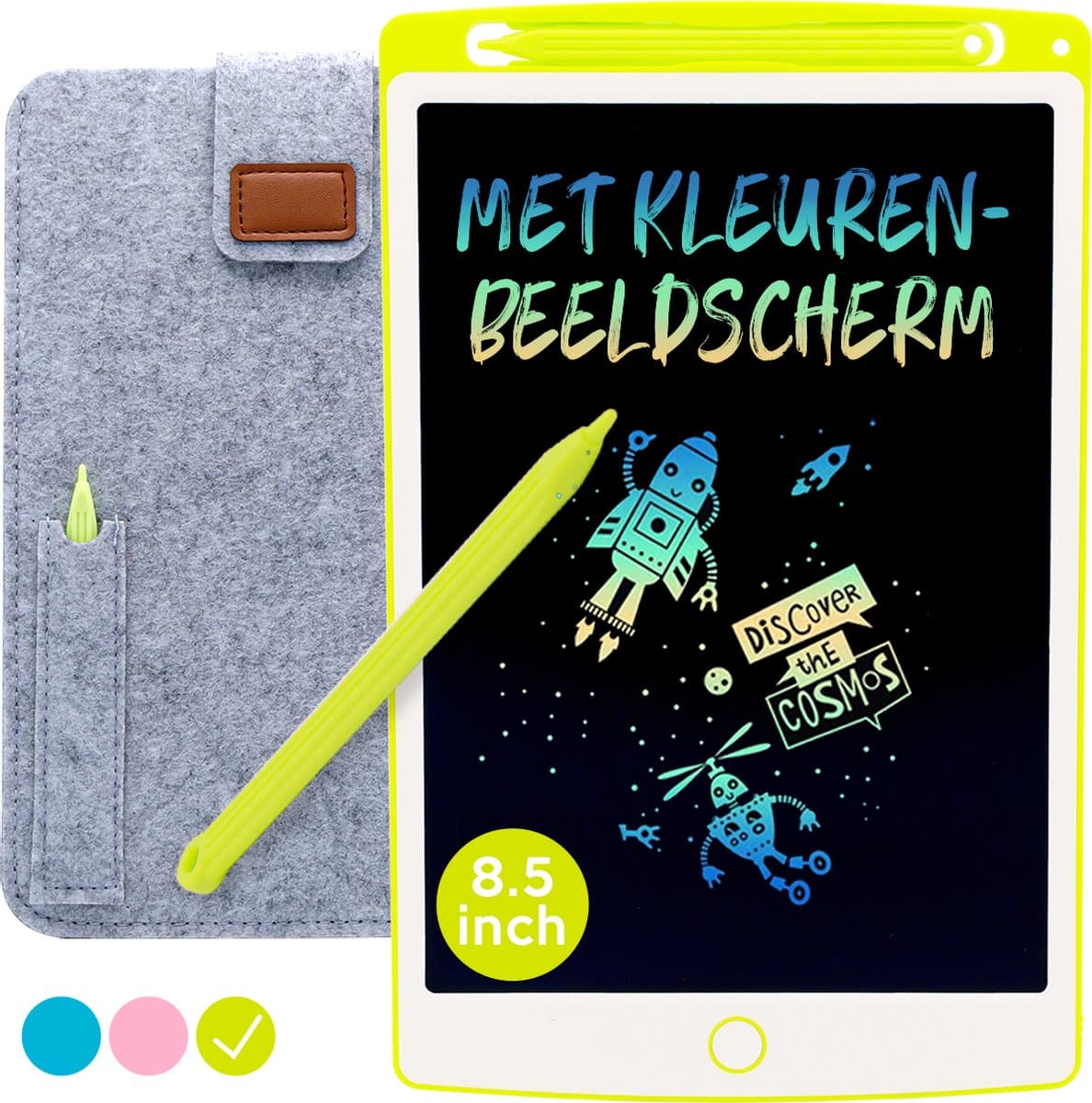 LCD Tekentablet Kinderen "Groen" 8.5 inch - Digitaal Notitieblok - Cadeau - Kadootjes - Kado - Educatief Speelgoed 4 Jaar - 5 Jaar - Writing Tablet - Notitiebord - Tekenblok - Cadeau Jongen 3 Jaar - 7 Jaar - 8 Jaar - 9 jaar - Educatief Speelgoed