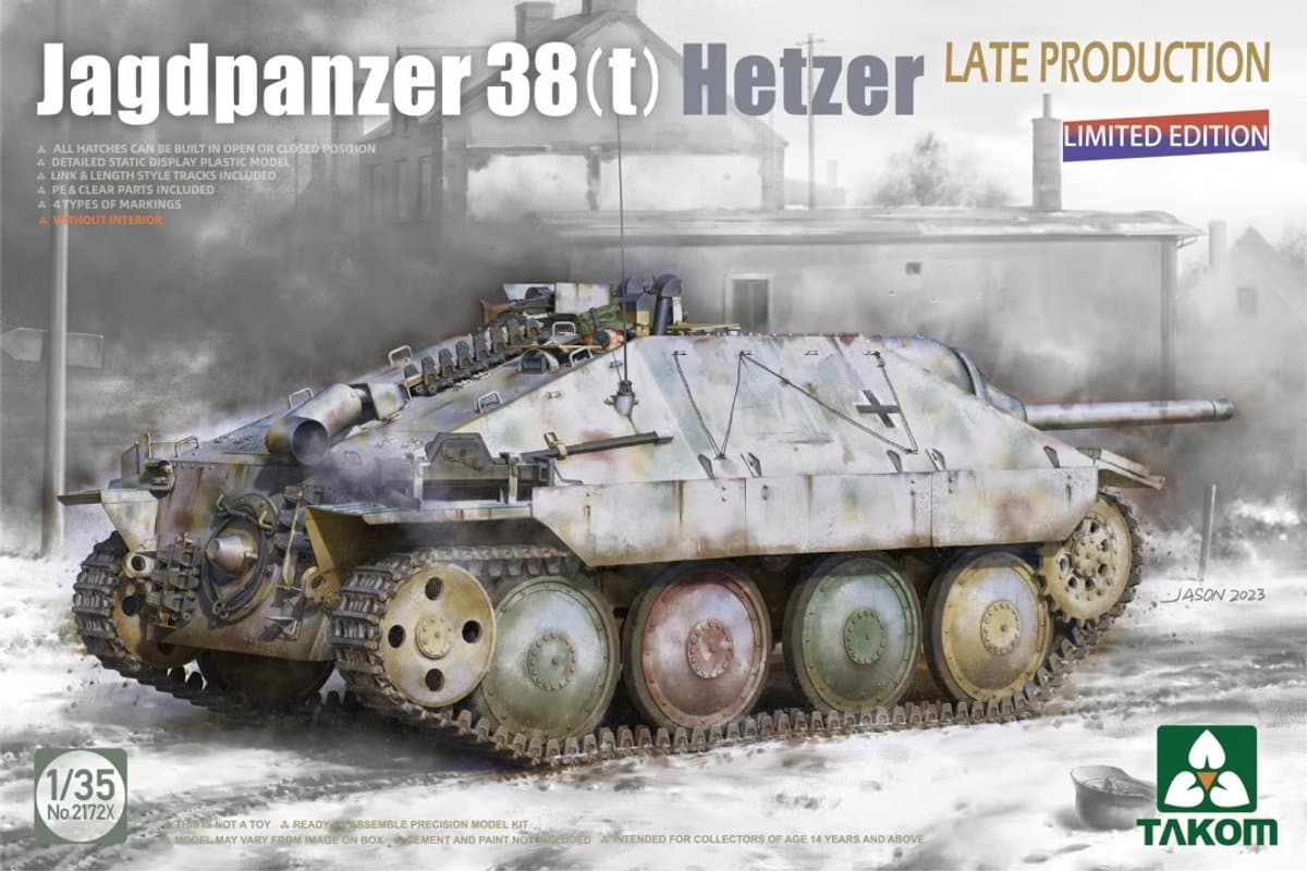 Takom Modelbouwpakket Militaire voertuigen - 2172X Jagdpanzer 38(t) Hetzer Late Production - Limited Edition Plastic - 1:35 - Modelbouw