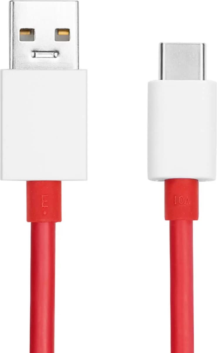 OnePlus USB-A naar USB-C Kabel, 100W - 100cm - TPE Materiaal - Snel opladen - Rood