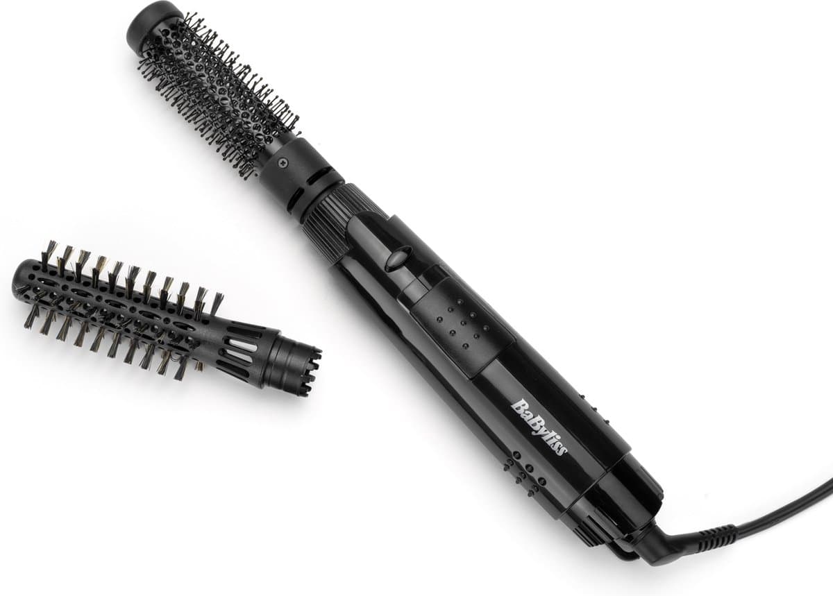 BaByliss Smooth Shape Airstyler Föhnborstel AS86E - Geschikt voor korter haar - 2 opzetborstels - Coolshot - Krulborstel