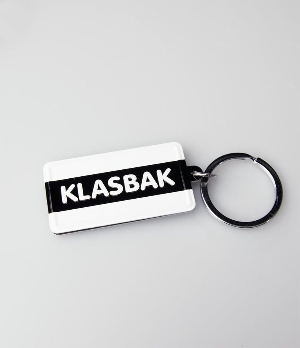 Paper Dreams Sleutelhanger Klasbak 13,5 X 4,5 Cm Staal Zwart/wit