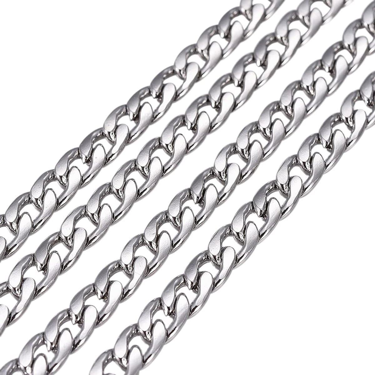 Dailygoods- Sieradenketting Roestvrij Staal - Curb Ketting - 10m Rol - 5mm Breed - 8mm Lang - Stevig en Sterk
