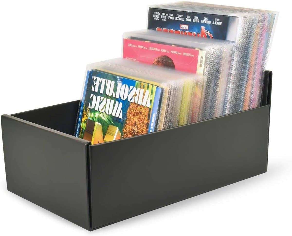 Opbergdoos Media - Media Opslag - Collectie Organiseren - Handgemaakt Kwaliteit - 80 Schijven Capaciteit - Zwart