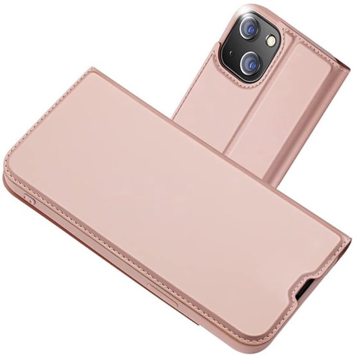Beschermhoes Ultradun - iPhone 13 - PU-leer/TPU - Schokbestendig - Kaartsleuf - Magnetische Sluiting - Lichtgewicht ontwerp - Telefoonhoes